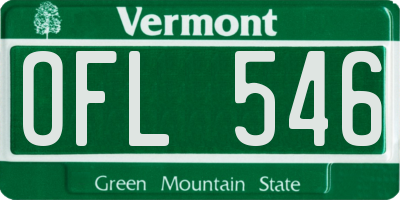VT license plate OFL546