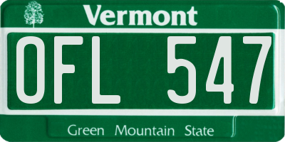 VT license plate OFL547