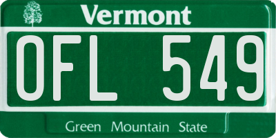 VT license plate OFL549
