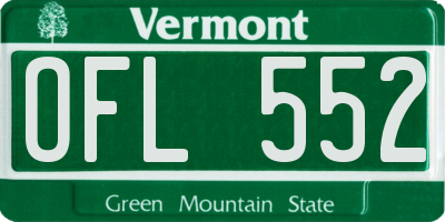 VT license plate OFL552