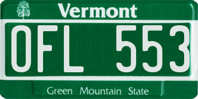 VT license plate OFL553