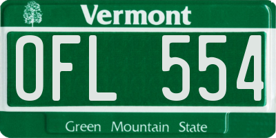 VT license plate OFL554