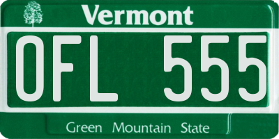 VT license plate OFL555