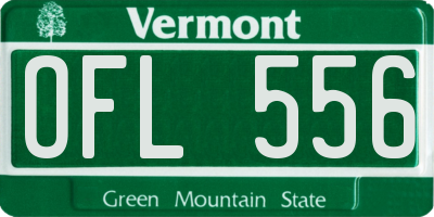 VT license plate OFL556