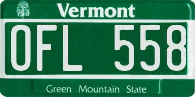 VT license plate OFL558