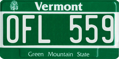 VT license plate OFL559