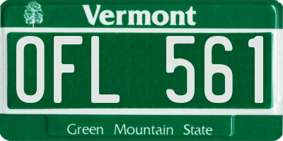 VT license plate OFL561