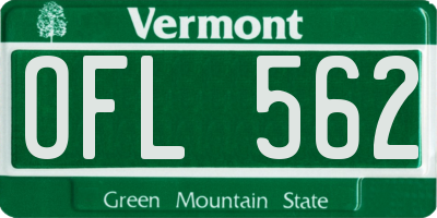 VT license plate OFL562
