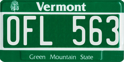 VT license plate OFL563
