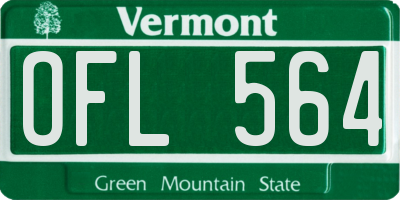 VT license plate OFL564