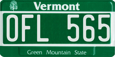 VT license plate OFL565