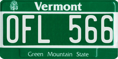 VT license plate OFL566