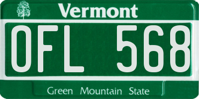 VT license plate OFL568