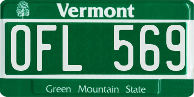 VT license plate OFL569