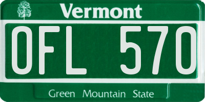 VT license plate OFL570