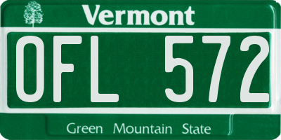 VT license plate OFL572