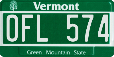 VT license plate OFL574