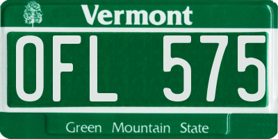 VT license plate OFL575