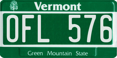 VT license plate OFL576