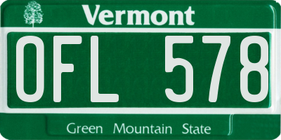 VT license plate OFL578