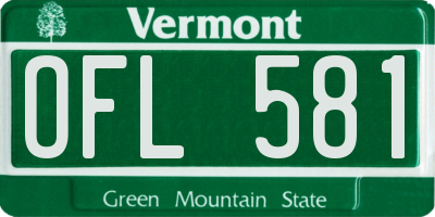 VT license plate OFL581