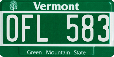 VT license plate OFL583