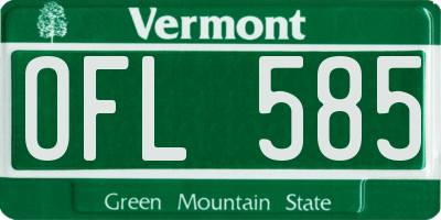 VT license plate OFL585