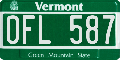VT license plate OFL587