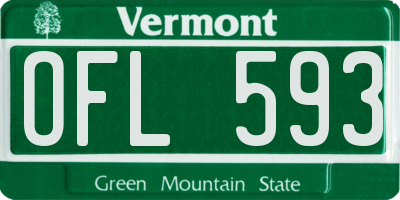 VT license plate OFL593