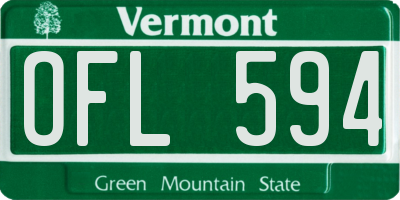 VT license plate OFL594