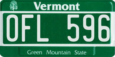 VT license plate OFL596
