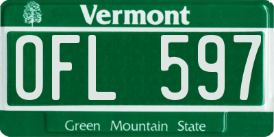 VT license plate OFL597