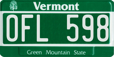 VT license plate OFL598