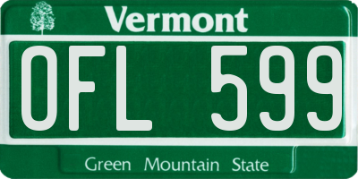 VT license plate OFL599