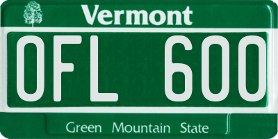 VT license plate OFL600