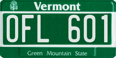 VT license plate OFL601