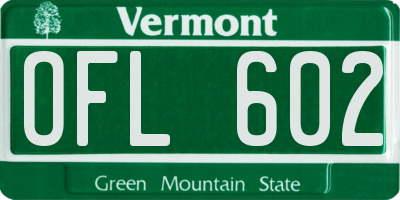 VT license plate OFL602
