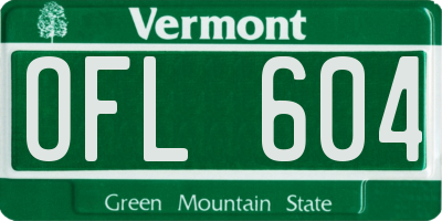 VT license plate OFL604