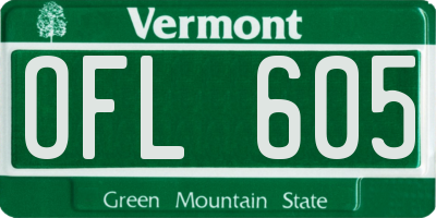 VT license plate OFL605