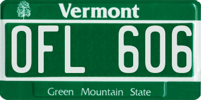 VT license plate OFL606