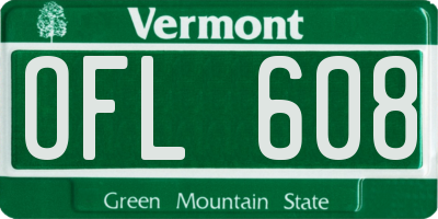 VT license plate OFL608