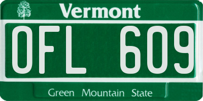 VT license plate OFL609