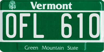 VT license plate OFL610