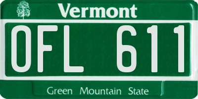 VT license plate OFL611