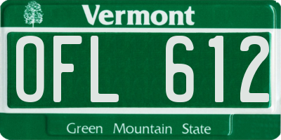 VT license plate OFL612