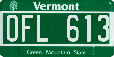 VT license plate OFL613