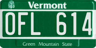VT license plate OFL614