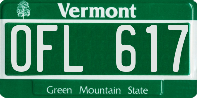VT license plate OFL617