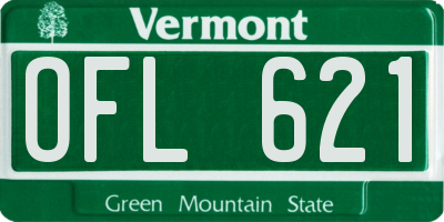 VT license plate OFL621