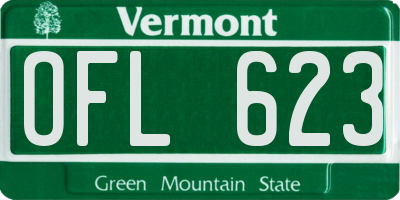 VT license plate OFL623